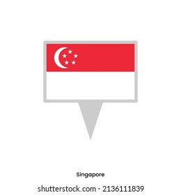 Map Pin With Flag Of Singapore Vector Design