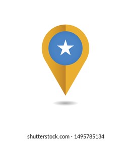 Map pin flag of Somalia, Somalia flag template desin. Vector Eps 10