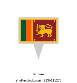 Map pin with flag of Sri Lanka vector design