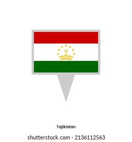 Map pin with flag of Tajikistan vector design