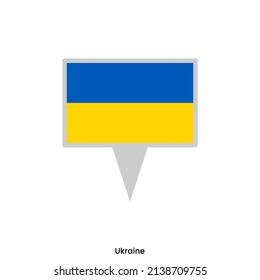 Map pin with flag of Ukraine vector design