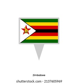 Map pin with flag of Zimbabwe vector design