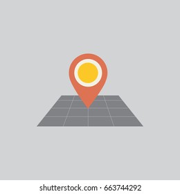 Map pin flat design illustration.