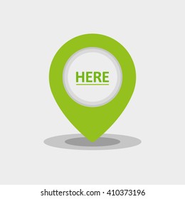 Map Pin Flat Design Modern Green Icon