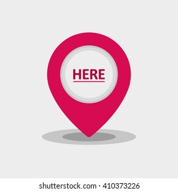 Map Pin Flat Design Modern Pink Icon