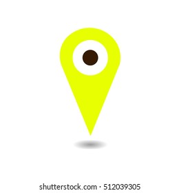 Map pin flat design on white background 