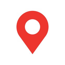 Map Pin Flat Design Style Modern Icon. Simple Red Pointer Minimal Vector Symbol. Marker Sign.