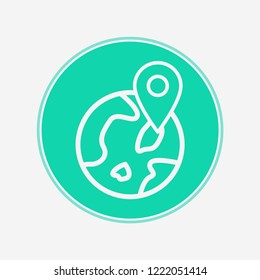 Map pin flat design style modern icon, pointer minimal vector symbol, marker sign