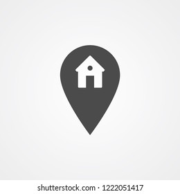 Map pin flat design style modern icon, pointer minimal vector symbol, marker sign