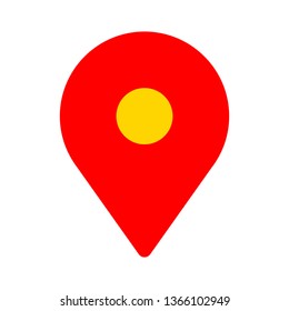 Map pin flat design style modern icon, pointer minimal vector symbol, marker sign