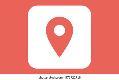Map pin flat design style modern icon, pointer minimal vector symbol, marker sign