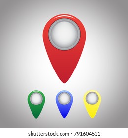 Map pin flat design style modern icon, pointer minimal vector symbol, marker sign.