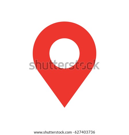 Map pin flat design style modern icon. Simple red pointer minimal vector symbol. Marker sign.