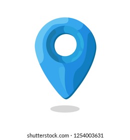 Map pin flat icon. GPS map marker