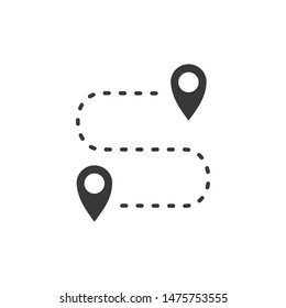 Map pin flat icon template color editable. Map pin flat symbol vector sign isolated on white background.