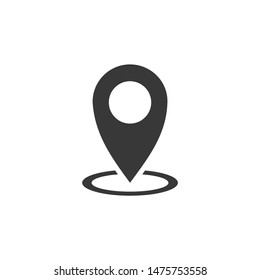 Map pin flat icon template color editable. Map pin flat symbol vector sign isolated on white background.