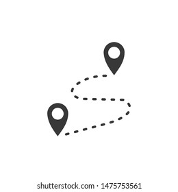 Map pin flat icon template color editable. Map pin flat symbol vector sign isolated on white background.