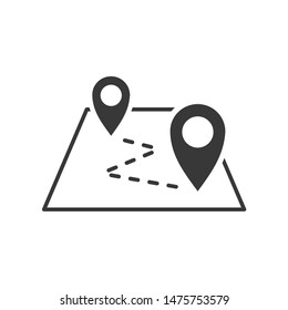 Map pin flat icon template color editable. Map pin flat symbol vector sign isolated on white background.