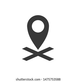 Map pin flat icon template color editable. Map pin flat symbol vector sign isolated on white background.