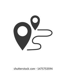Map pin flat icon template color editable. Map pin flat symbol vector sign isolated on white background.