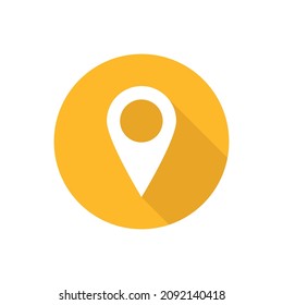 Map pin flat vector button icon