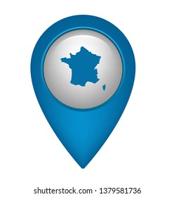 map pin and france map