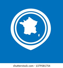 map pin and france map
