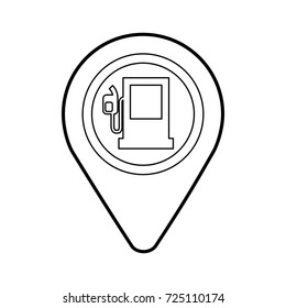 map pin with gas station application sign icon