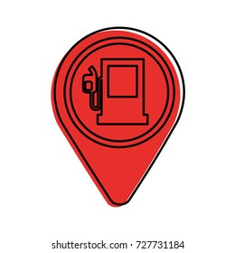 map pin with gas station application sign icon