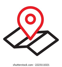 Map with pin, geo locate, pointer icon. maps and navigation vector illustration.