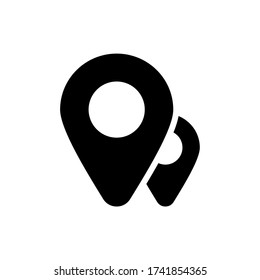 Pin-Glyphe-Symbol-Design zuordnen. Darstellung des Reisestandorts.