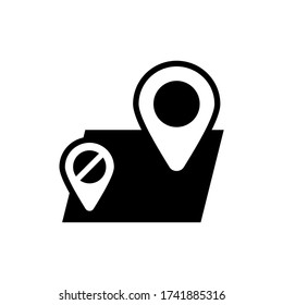 Map pin glyph icon design. Travel location vector illustration.