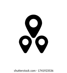 Map pin glyph icon design. Travel location vector illustration.