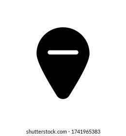 Map pin glyph icon design. Travel location vector illustration.
