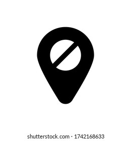 Diseño de iconos de glifo de pin de mapa. Ilustración vectorial de ubicación de viaje.