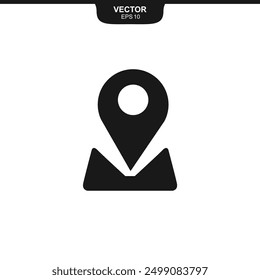 Map pin glyph icon design. Travel location vector illustration.