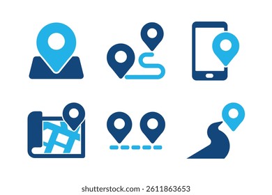Map pin glyph solid icons