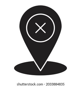 Map Pin Glyph Style vector icon which can easily modify or edit 