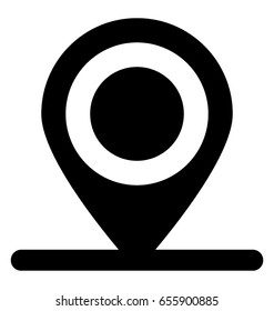 Map Pin Glyph Vector Icon 