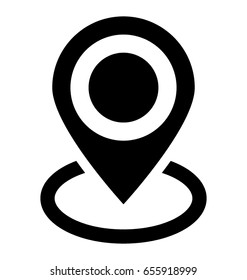 Map Pin Glyph Vector Icon 