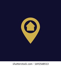 Anclaje con icono de hogar, vectorial de casa