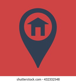 Map pin home Icon