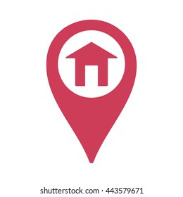 Map pin home Icon