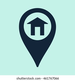 Map pin home Icon