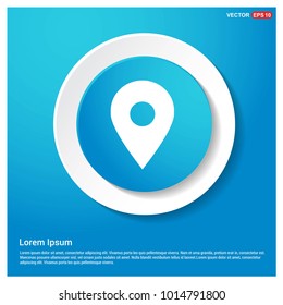 Map pin icon Abstract Blue Web Sticker Button