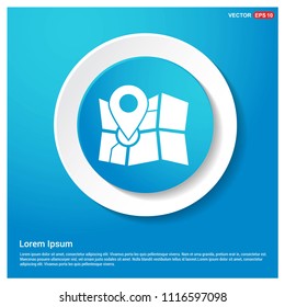Map pin icon Abstract Blue Web Sticker Button - Free vector icon
