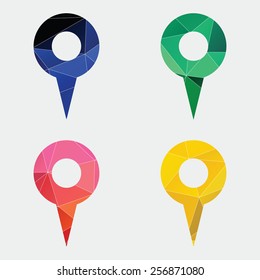map pin icon Abstract Triangle Geometrical background 