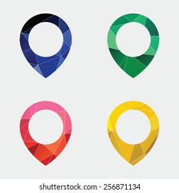 map pin icon Abstract Triangle Geometrical background 