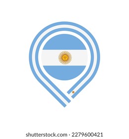 map pin icon of argentinian flag. vector illustration isolated on white background