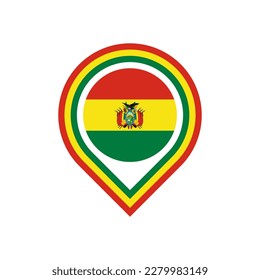 map pin icon of bolivia flag. vector illustration isolated on white background